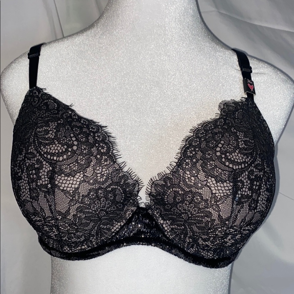 Victoria's Secret Black Lace Bra with Underwire and Adjustable Straps